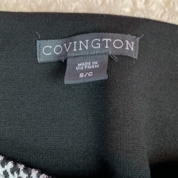 Covington black and grey panel a line mini dress, - Picture 7 of 8
